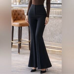 ZARA Black Flared Pants NWT Size L (fits M-L) 35" Inseam - Tall ladies!